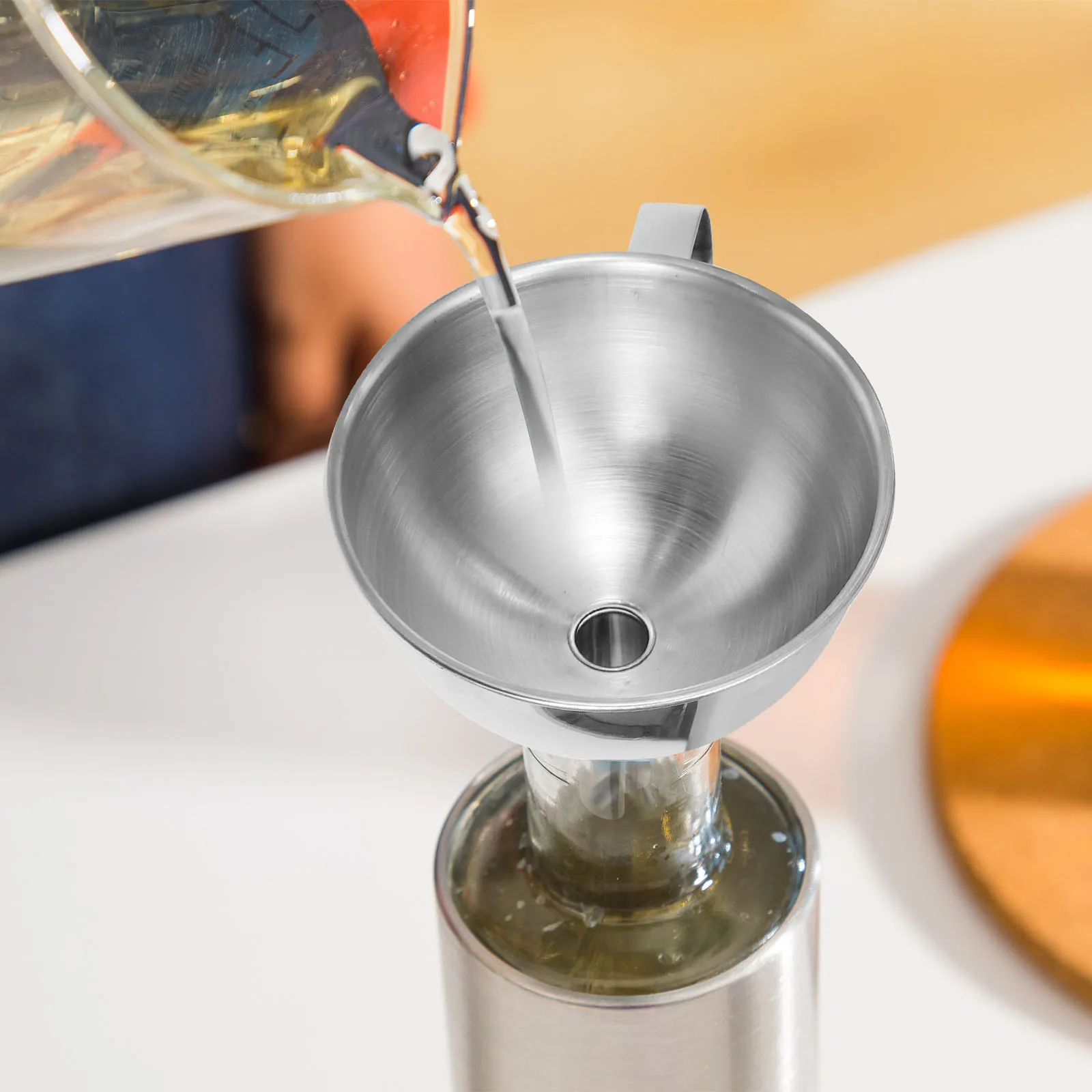 

1 Set Stainless Steel Filters Accessories Mini Hoppers Rust-Proof Side Handles Liquid Transfer Tools Home Use Kitchen Strainer