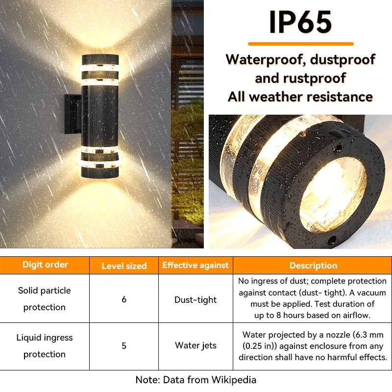 Imagem -04 - Outdoor Led up Down Sconce Ip65 Impermeável Exterior Wall Sconce Iluminação da Porta da Varanda Lâmpada de Parede Exterior E27