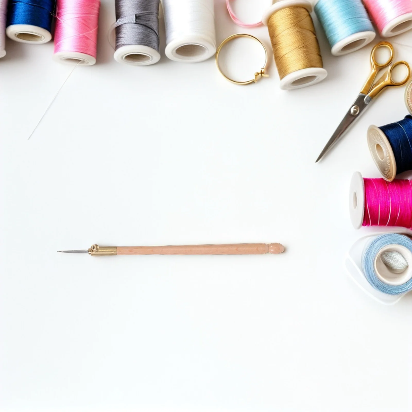 

2 set French Beading Needle Tools For Tambour Embroidery Copper Threading Hook With Ergonomic Handle, No-Thread Beadwork Set For