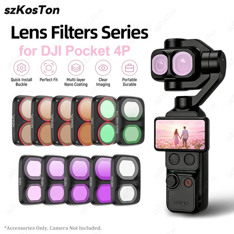 �y�Z�[�����zDJI Osmo Pocket 4P�p�N���b�v�I�������Y�t�B���^�[ UV CPL ND8-64 1/4 �u���b�N�~�X�g�t�B���^�[ DJI Osmo Pocket 4P�J�����A�N�Z�T���[�p