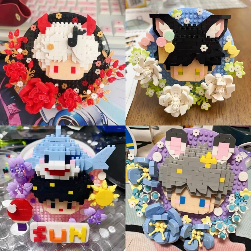 

Anime Love And Deepspace Xavier Sylus Rafayel Zayne Cosplay Cartoon Plaything Bricks Educational Badge Display Stand Xmas Gifts