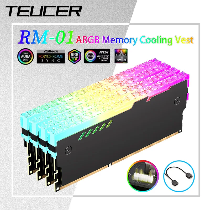 �y�Z�[�����zTeucer 5V 3�s�� ARGB RAM �q�[�g�V���N Aura Sync DDR4 DDR3 �������q�[�g�V���N�A�T�[�}���V���R���p�b�h�t���A�f�X�N�g�b�v�R���s���[�^PC�������p