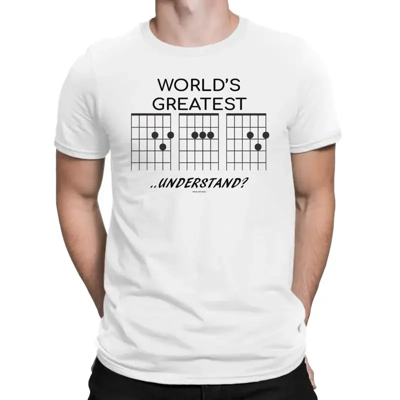 Mens Quality T Shirt Worlds Greatest Dad Music Chords D A Novelty Guitar Drum
