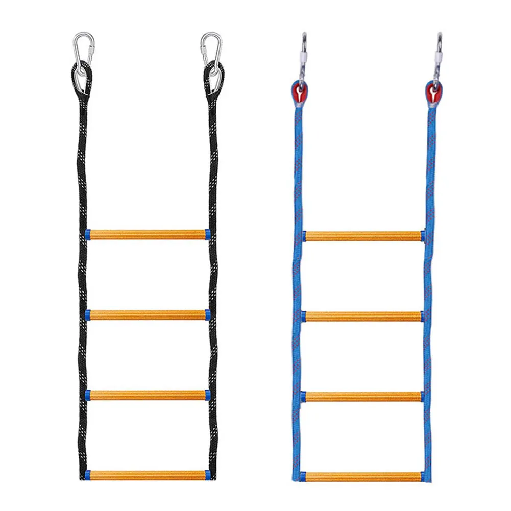 4 Step Boat Rope Ladder Folding Marine Rope Ladder Portable Rope Boarding Ladder for Inflatable Boat Kayak Motorboat Canoeing