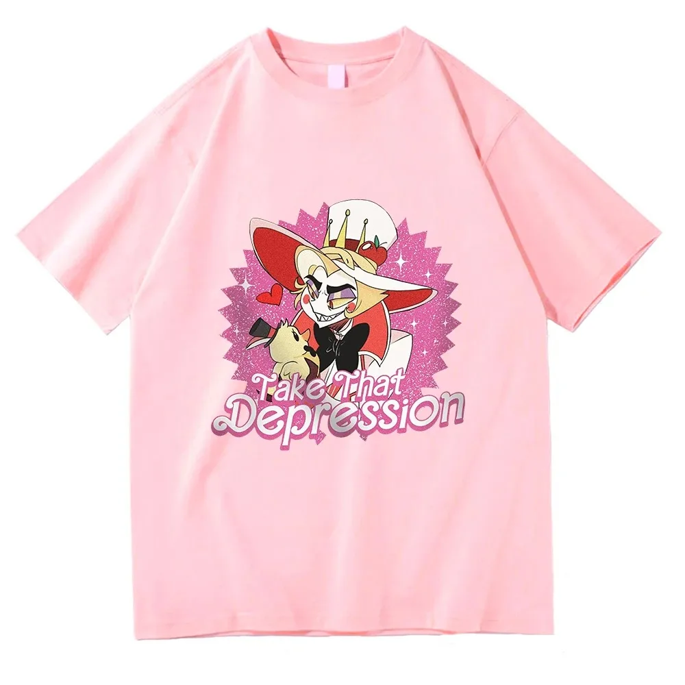 Lucifer T-shirt Fashion Harajuku Aesthetics Kawaii T-shirt Unisex High Quality Anime Cartoon Retro Casual Cotton T-Shirt