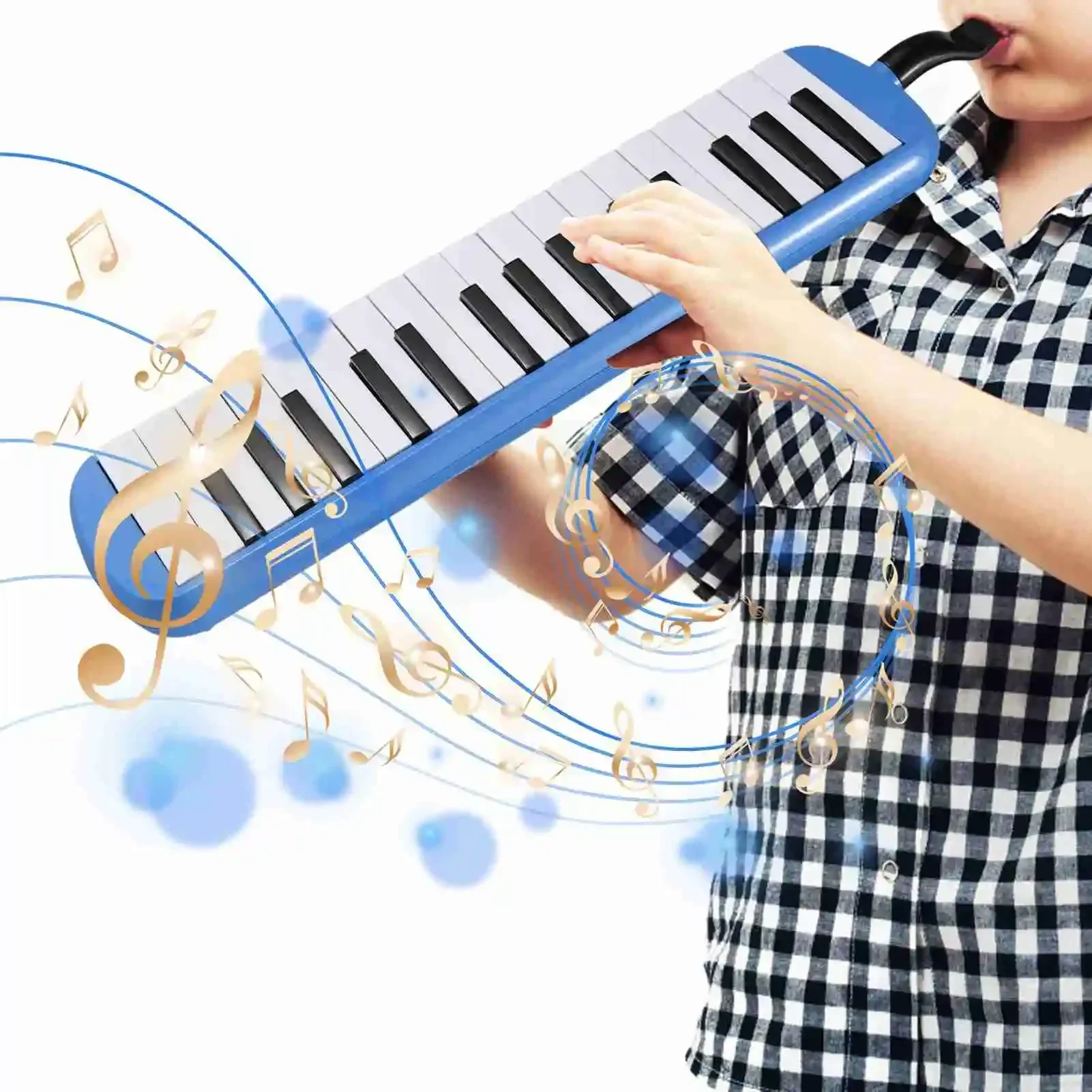 Melodica Instrument Melodica 32 Keys Air Piano Keyboard with Soft Blow Pipe Blowing Nozzles Melodica Wind Instruments with Bag