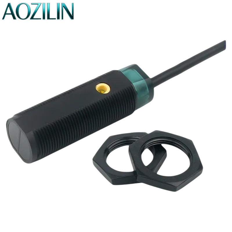 AOZILIN 10PCS 3 Wire M18 Infrared Diffuse Reflection Photoelectric Sensor DC24V NPN PNP NO NC Industrial Optical Switch