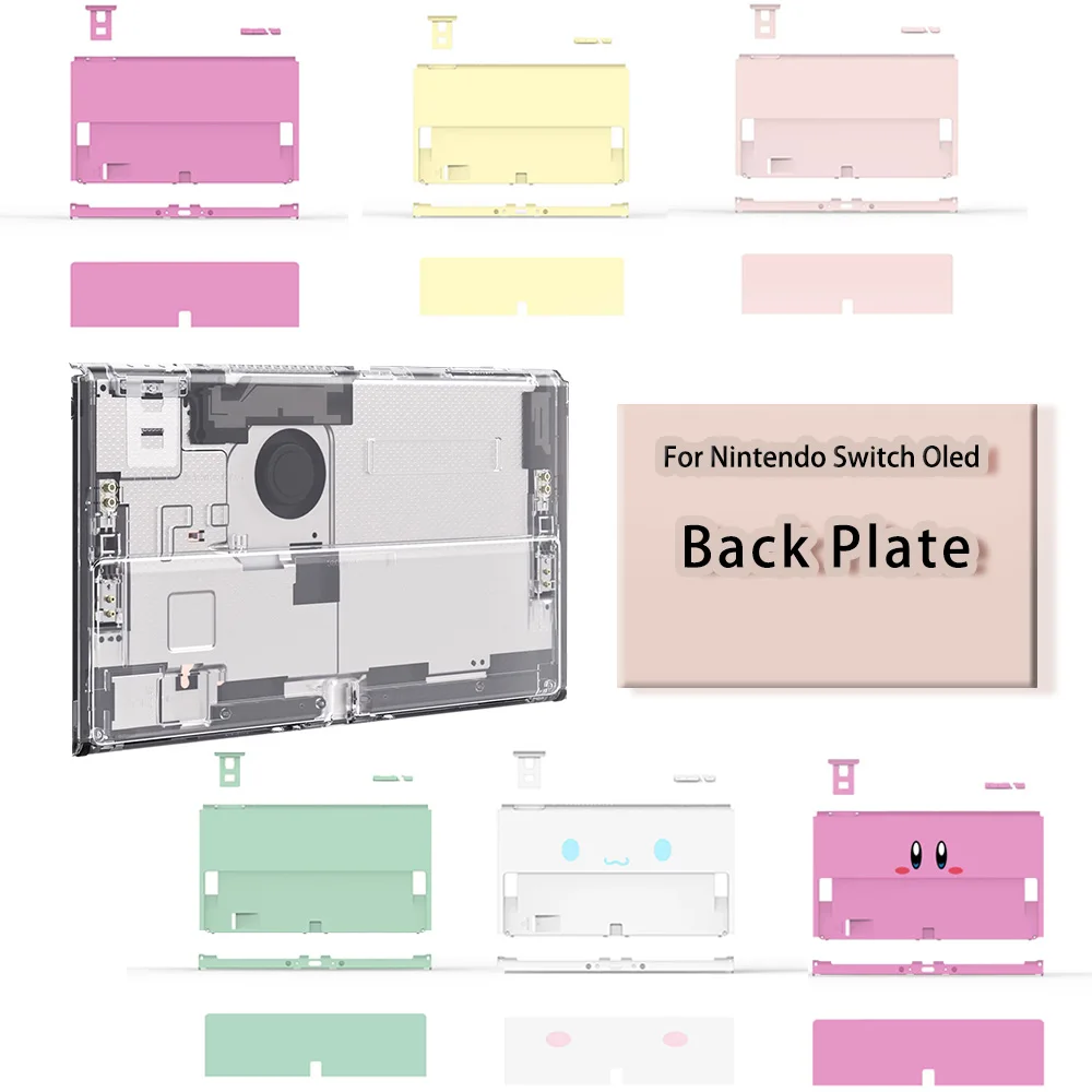 Back Plate Full Set Shell for Nintendo Switch OLED Console,Replacement Back Plate Kickstand for NS Switch Oled Game Accessories