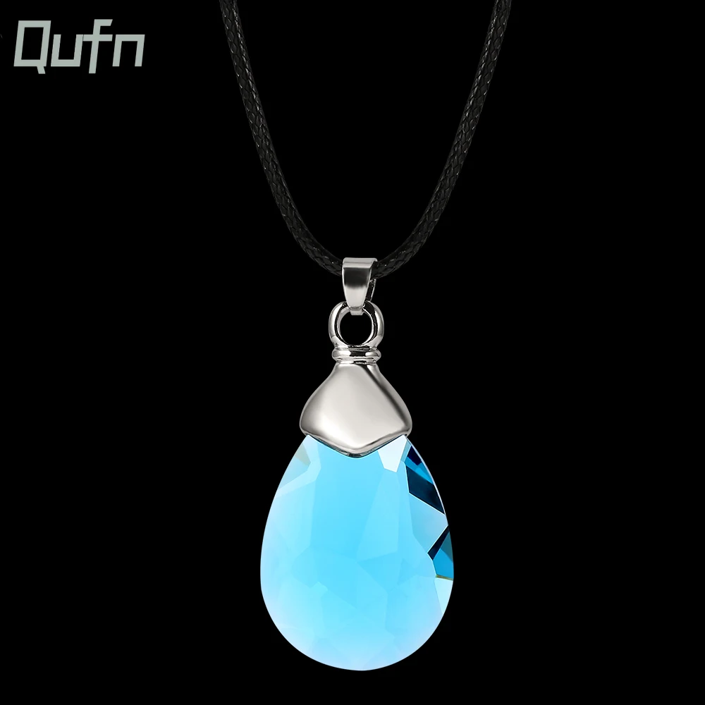 Hot Anime Sword Art Online Suspension Necklace Yui's Heart Blue Crystal Pendant Cosplay Accessories Women Necklaces Jewelry