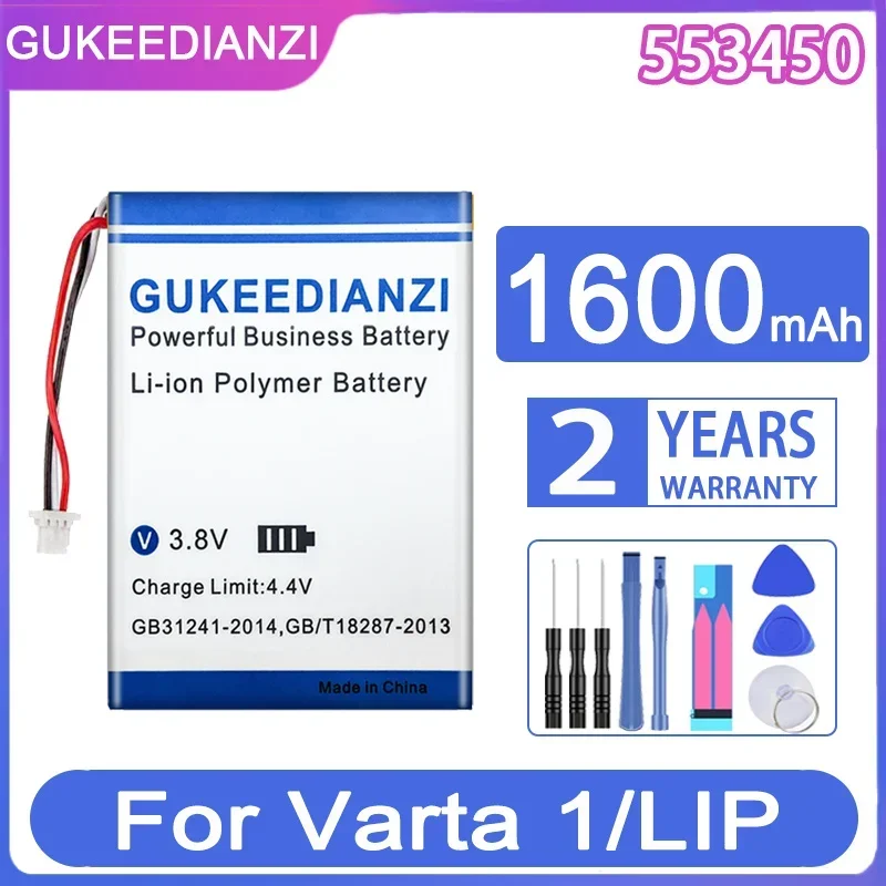 High Capacity 1600mAh Lithium-Ion Battery for Varta 1/LIP, 553450