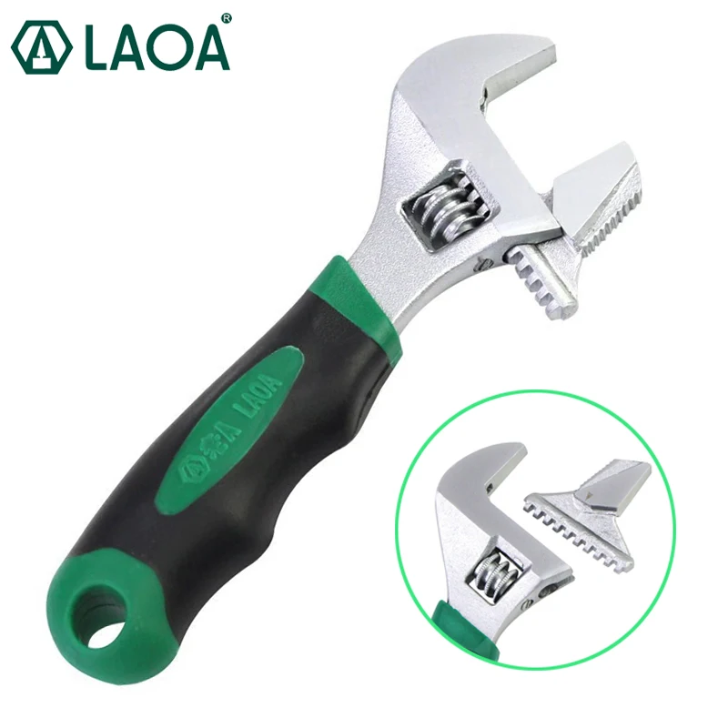 LAOA Short Shank Wrench Multi-function Adjustable Spanner Narrow Space Mini Wrench