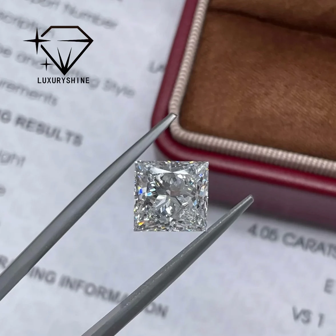 

LuxuryShine Princess Cut Lab Grown Diamond D-F Color VS1 With IGI Certificate Excellent Cut Wedding diamonds Wholesale