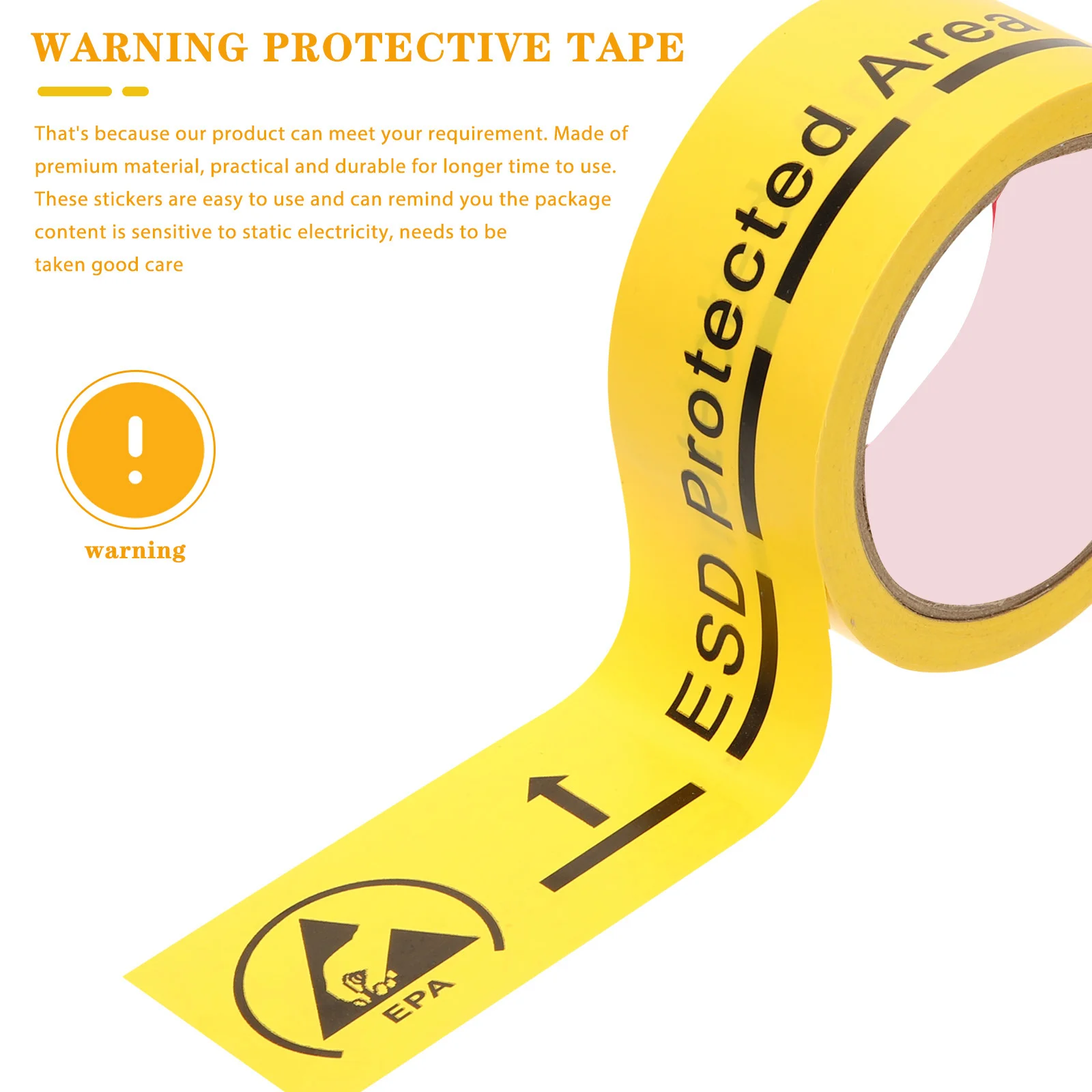 

1Roll Anti-Static Warning Tape High Visibility Esd Safety Decals For Indoor Outdoor Use Self Adhesive Packaging Shipping Label