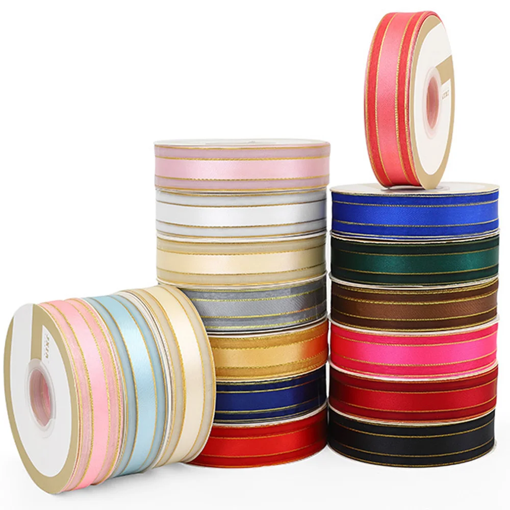 25mm Chiffon Color Organza Ribbons For Crafts Gift DIY Handmade Christmas Wedding Party Gift Packing 45M