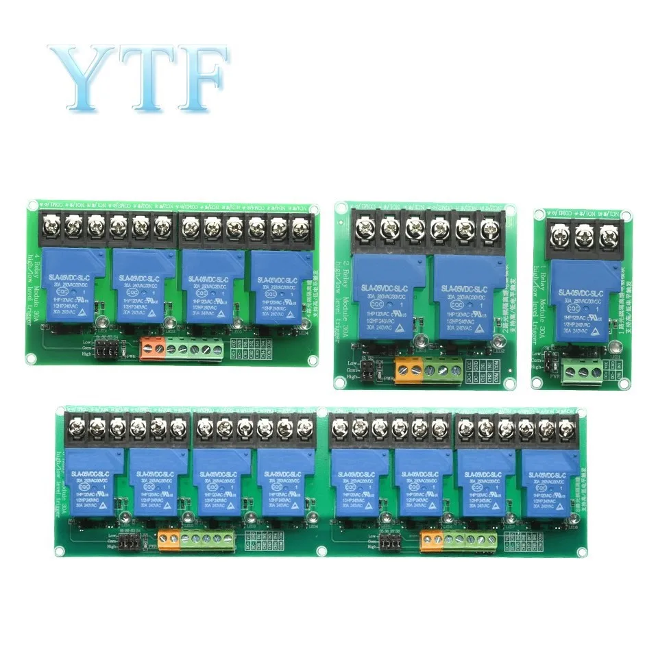 

1 2 4 8 Channel Relay Module 30A With Optocoupler Isolation 5V 12V 24V Supports High And low Triger Trigger