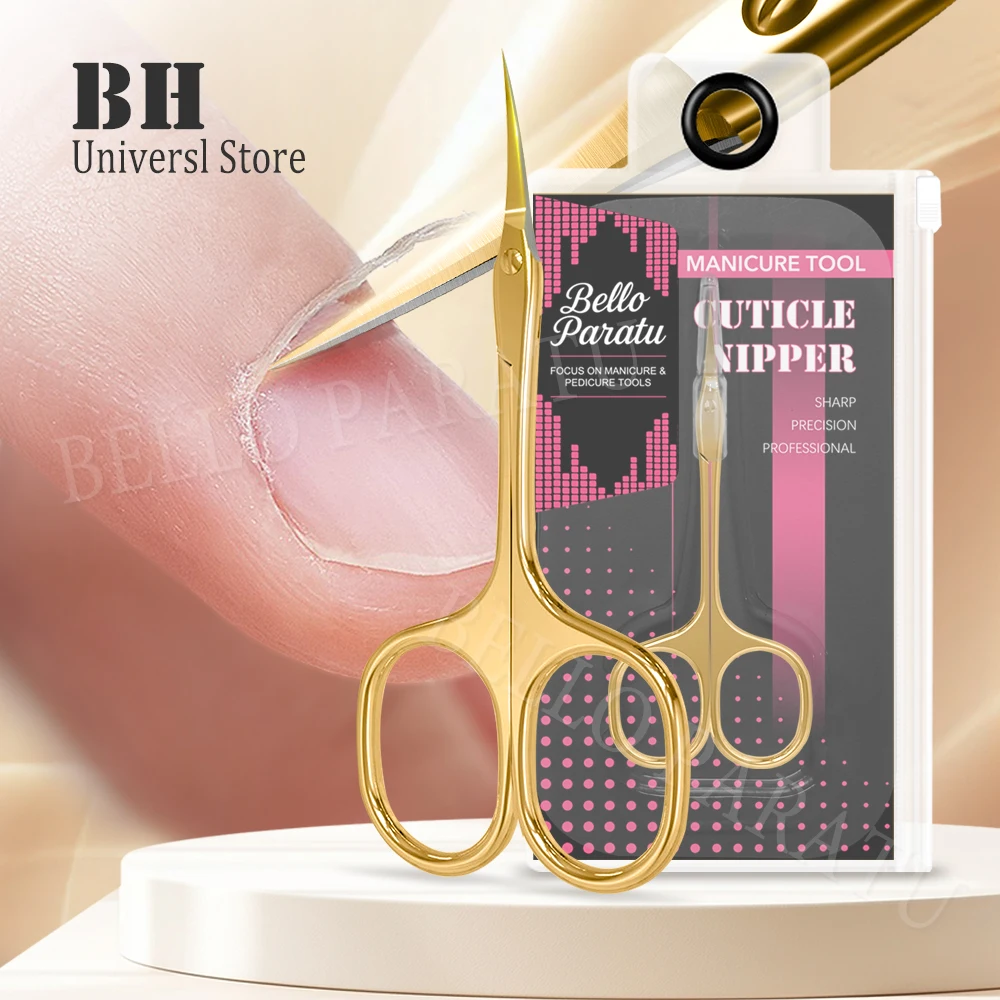 

1Pcs Cuticle Scissors Manicure Scissors Fine point Extra Fine Curved Blades Multi-Purpose mini Eyebrow scissors