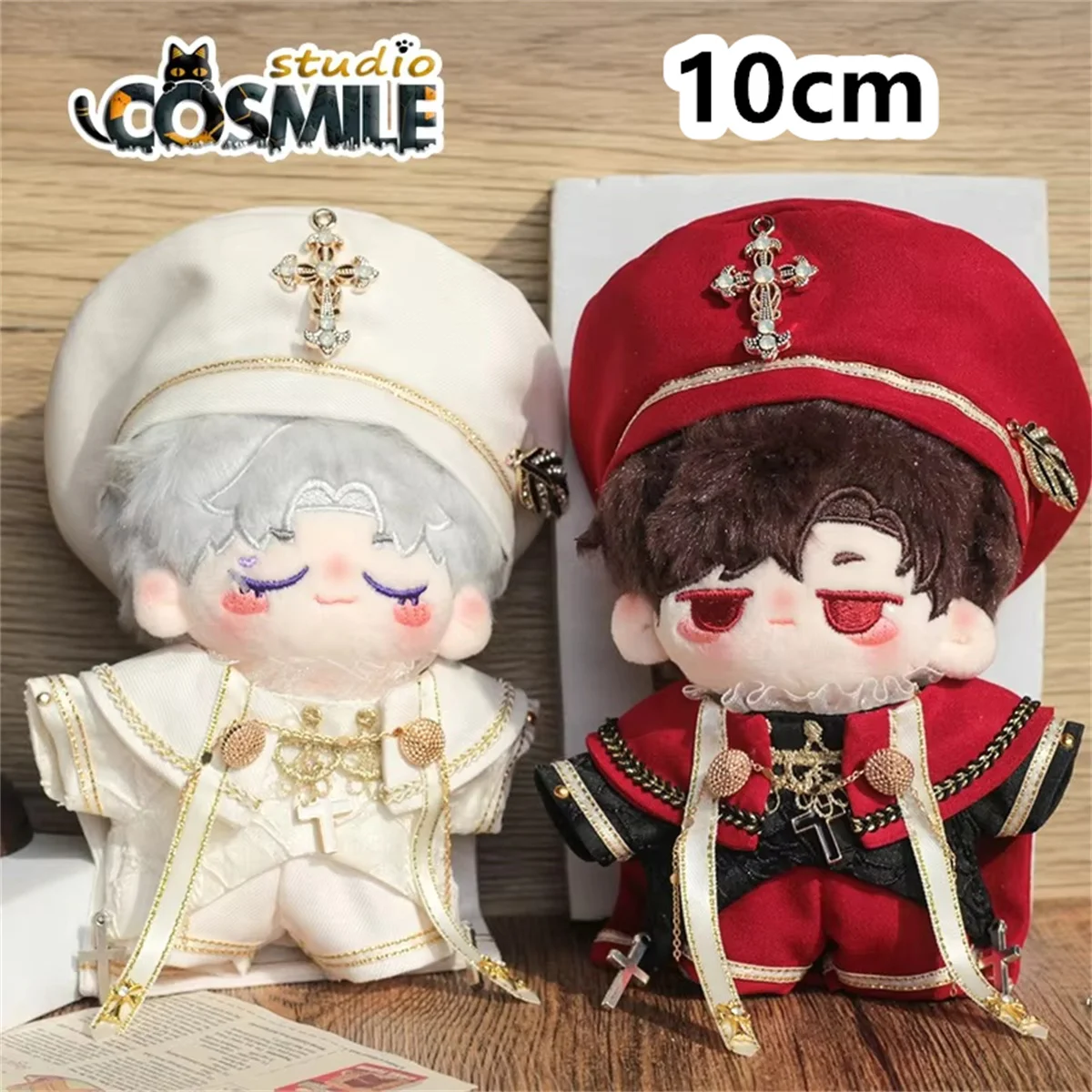 Choir Priest Hat Cross Choir Red White Suit CP Costume CP for Stuffed 10cm Plush Doll Accessories Doll's Clothes Shizi KL