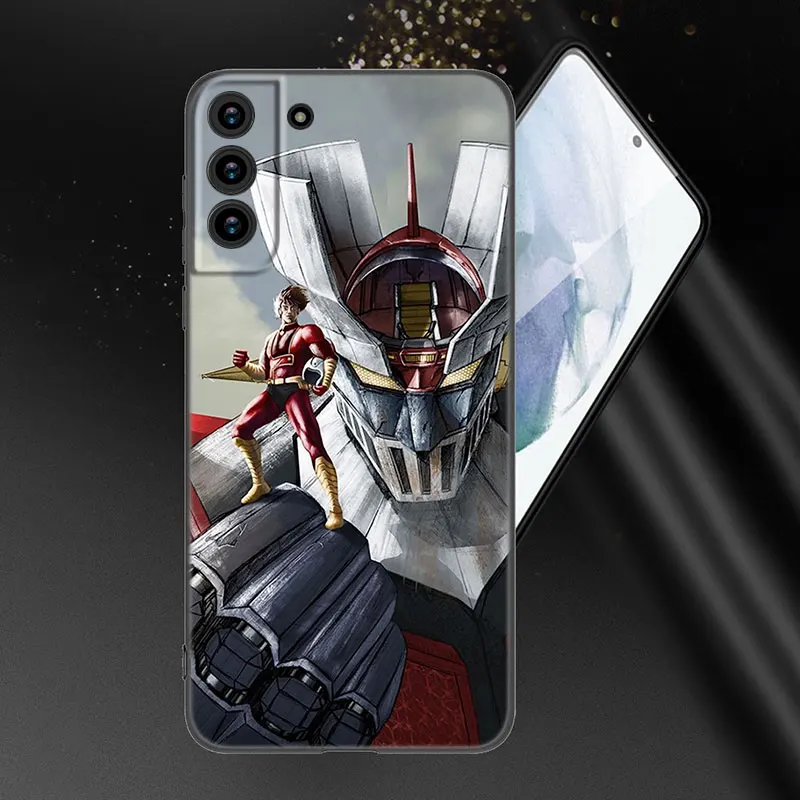 Anime Mazinger Z Phone Case For Samsung Galaxy S23 S21 S20 FE S24 S22 Ultra S10E S10 S9 S8 Plus Black Silicone Cover