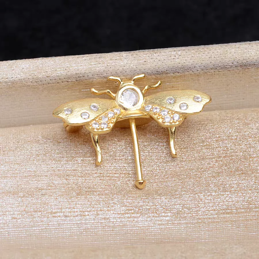 925 Sterling Silver Brooch Mounts Base Findings Settings Mountings Jewelry Fittings for 9-12mm Pearls 3pcs/lot