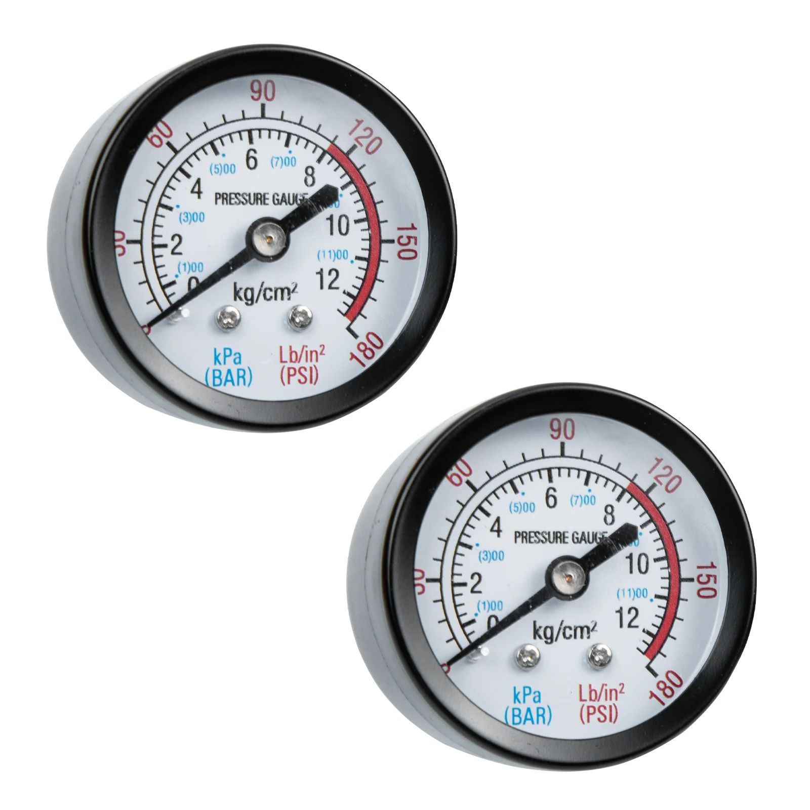 2 Pcs Air Compressors Plumbing Pressure Gauge Testing Tool Small Tank 0-180psi Liquid White for