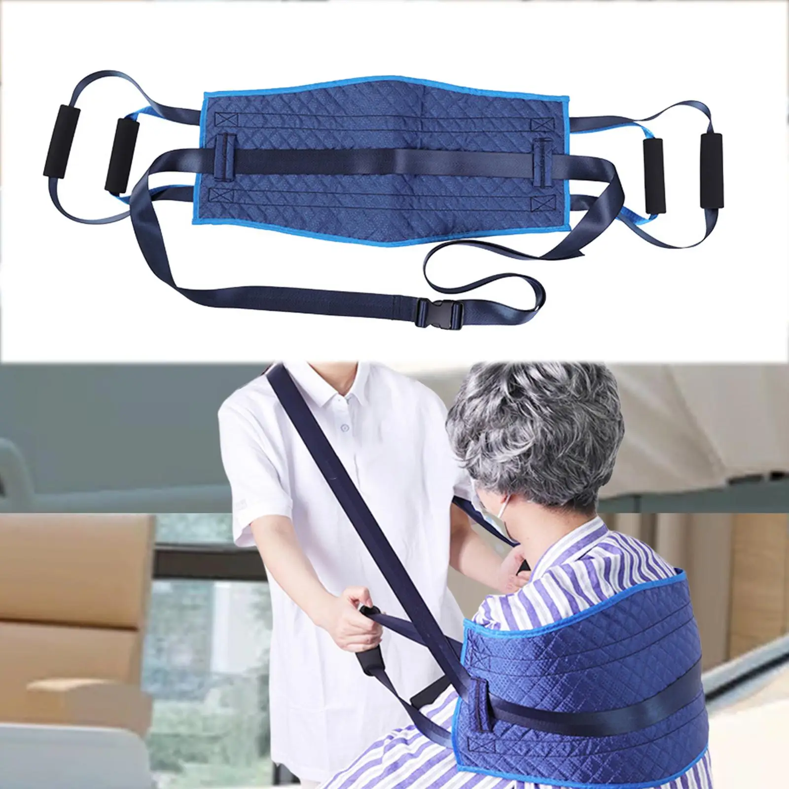 

Elderly Transfer Belt Mobility Aids with Padded Handles Wearproof Oxford Cloth