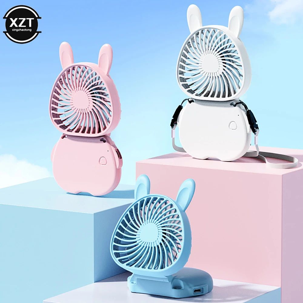 

New USB Rechargeble Hanging Neck Fan Folding Mini Portable Small Fans Handheld Desktop Camping Pocket Silent Fan