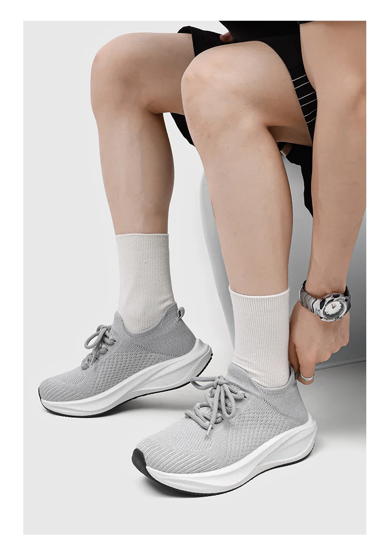 Neue, gepolsterte Laufschuhe für Herren, geeignet für schwere Läufer, mit Schnürung, Sport- und Freizeitmodelle für Damen, rutschfeste Outdoor-Sportschuhe, Herren-Sneaker. – Detail 22