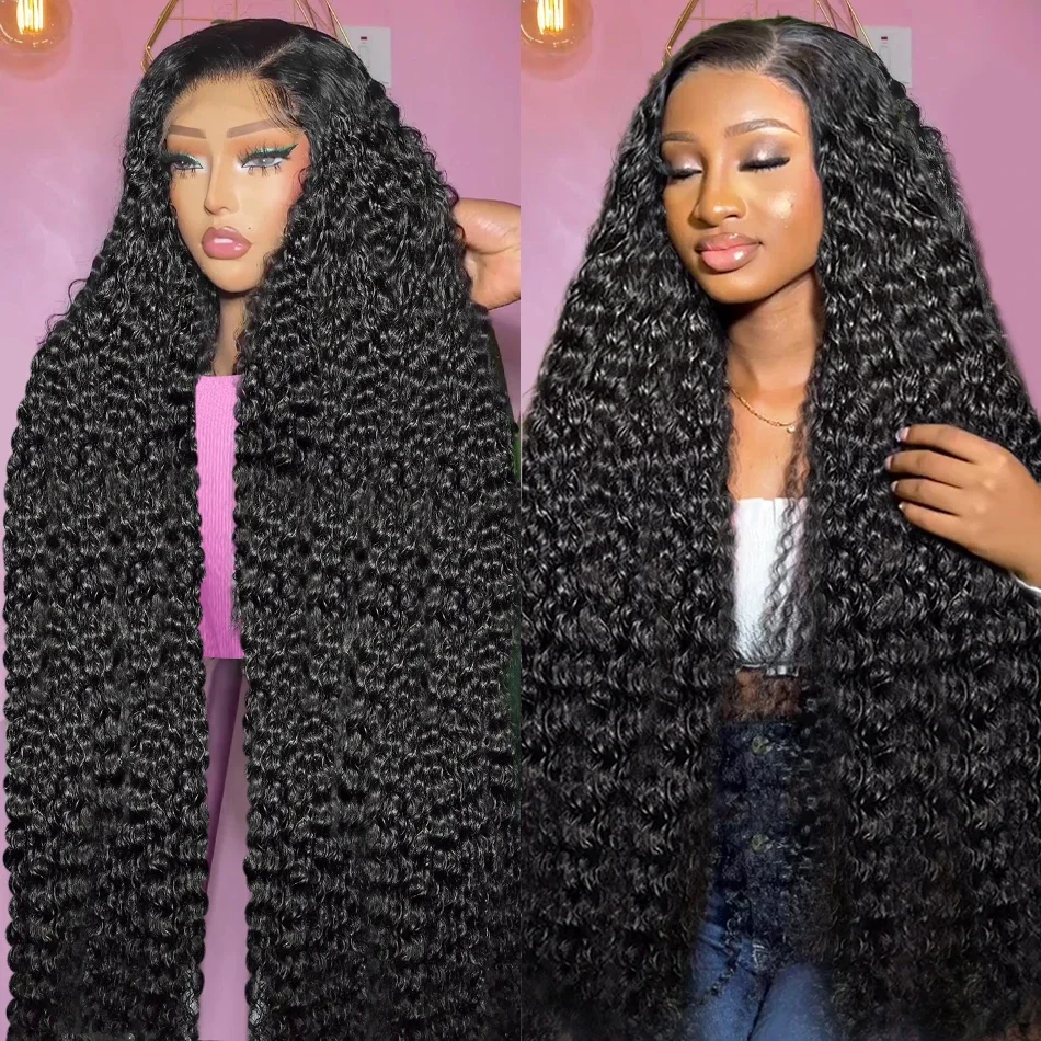 38 Inch Deep Wave 250 Density Glueless Wig 13X6 HD Lace Frontal Human Hair Remy Transparen Pre Plucked Brazilian Wigs For Women