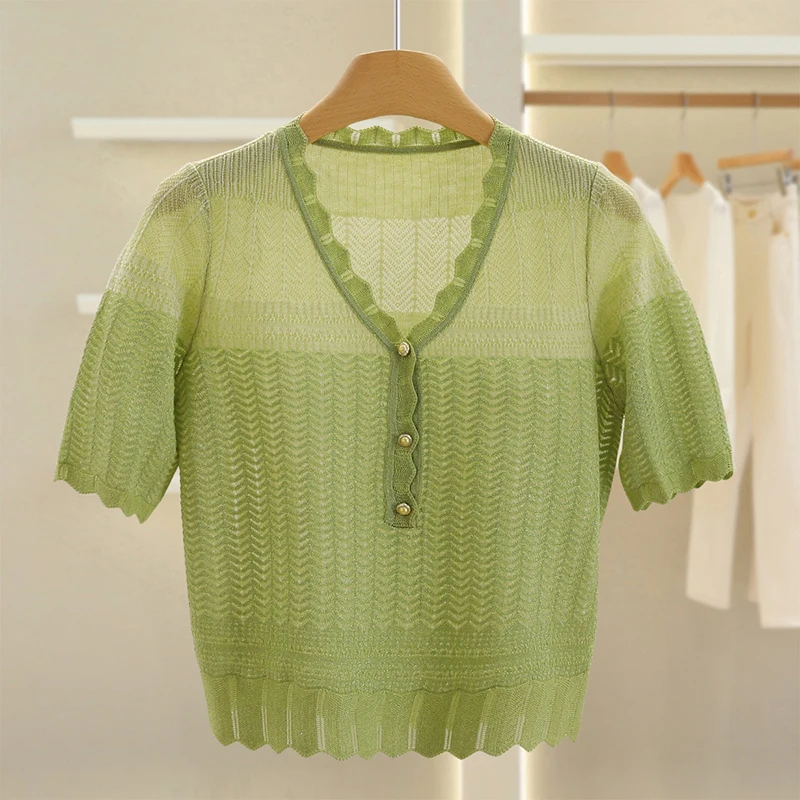 سليم صالح V-Ne ort Sve محبوك سترة تصميم بسيط العلامة التجارية الجديدة الخريف المرأة Faion مريحة للتنفس رداء علوي غير رسمي #2