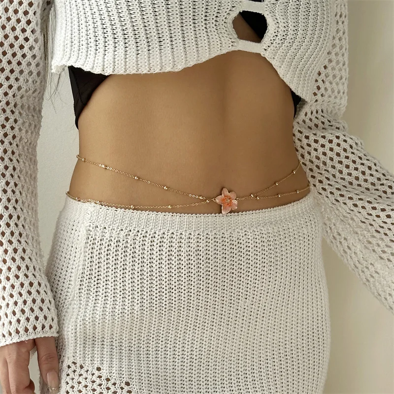 Women's Simple Double Layers Gold Belly Chains
