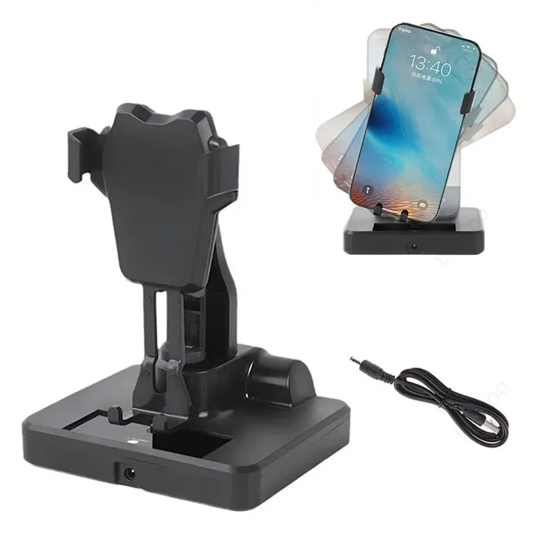 

Настольная подставка для записи ленивых шагов, бесшумная и автоматическая левая и правая поворотная подставка для iPhone 16, Samsung Xiaomi, держатель