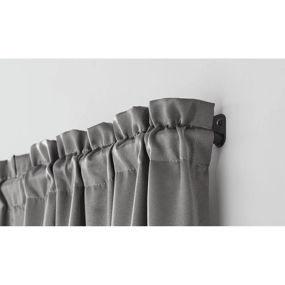 Matte Black Room Darkening Wrap Around Curtain Rod Adjustable 30-84 Inches Energy Efficient Noise Reducing Easy Install Hardware