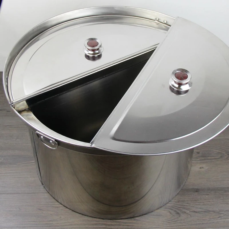 Commercial catering equipment thickened large stainless steel Double-flavor hot pot bucket flat meat