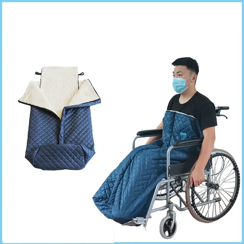 

Plush Lined Waterproof Wheelchair Warmer Blanket Cover for Old Man Patients Zipper Wheelchair Cove 132 x 65 cm