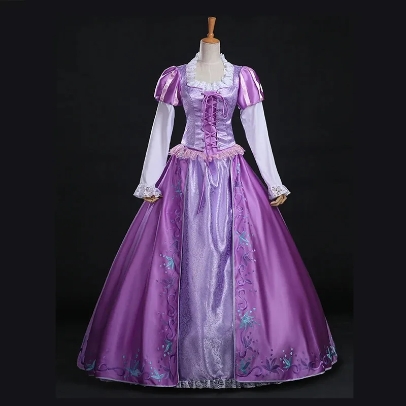 

Top Embroidery Cosplay Costume For Adult Rapunzel Princess Costume Dress For Women Halloween Party Custom Made