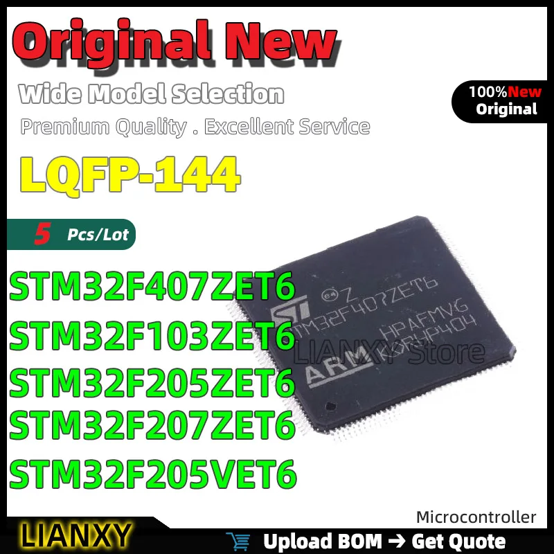 

5pcs LQFP-144 STM32F407ZET6 STM32F103ZET6 STM32F205ZET6 STM32F207ZET6 STM32F205VET6 Microcontroller New Original
