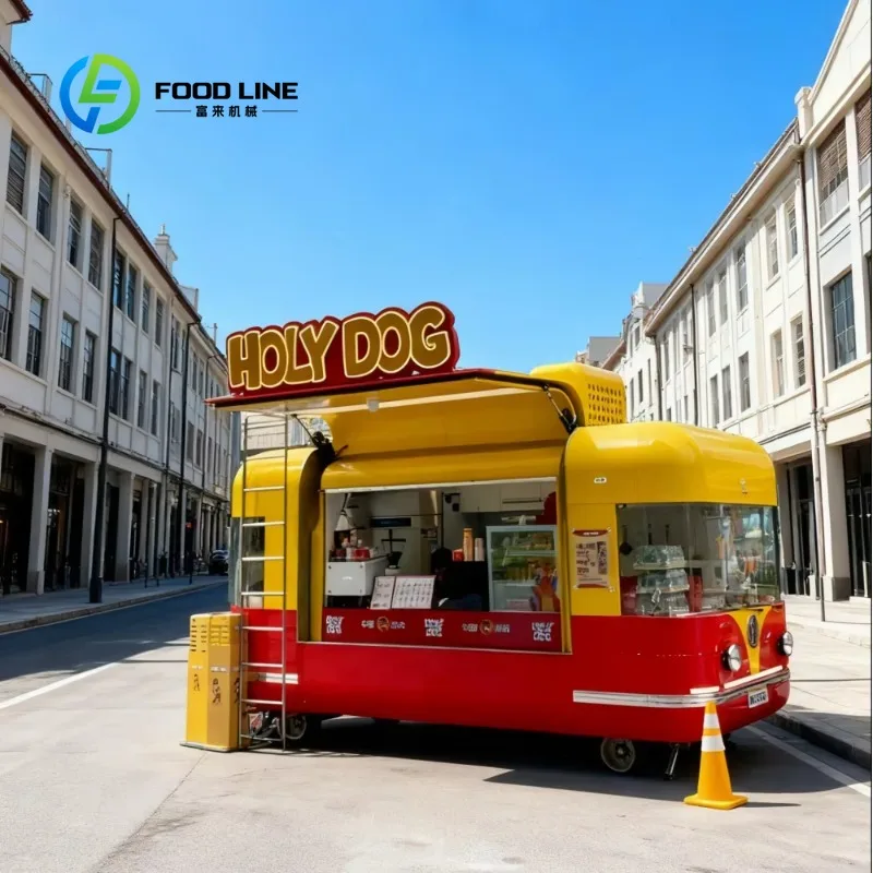 Customized size Fast food truck with snack machine Fiberglass food trailer