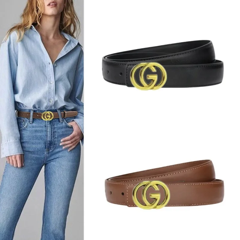 حزام نسائي ممتاز - حزام خصر جلدي عريض أنيق للجينز، حزام كاجوال عصري قابل للتعديل للنساء، هدية إكسسوارات عصرية #1