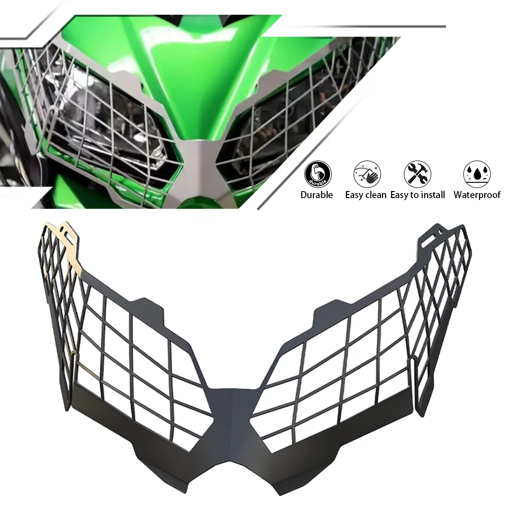 

For Kawasaki VERSYS 650 Motorcycle Headlight Shield Guard Protector Headlamp Mesh Grille Cover 2015 2016 2017 2018 2019 2020 21