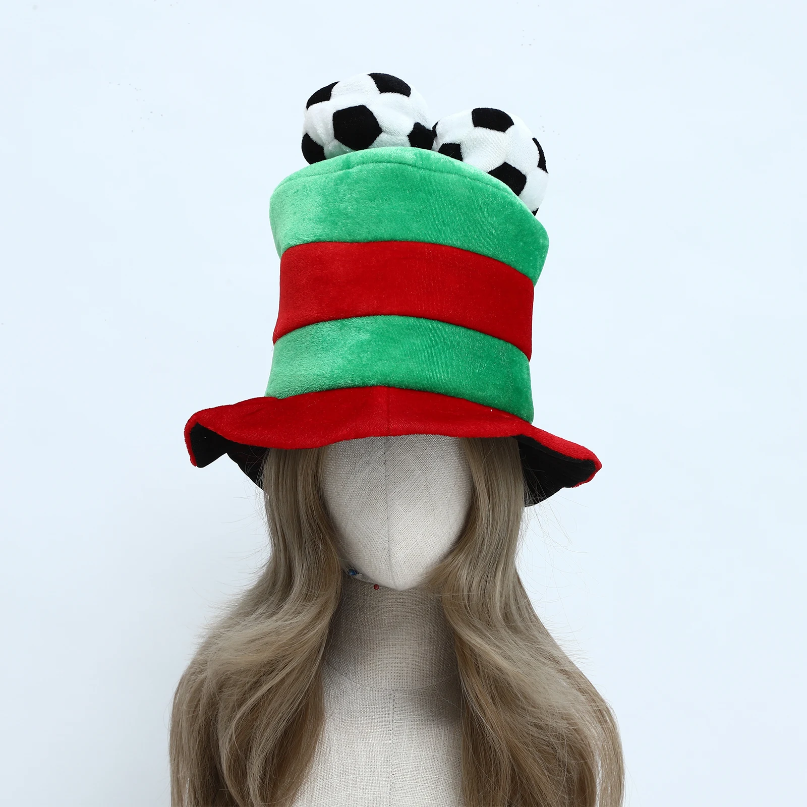 New Fashion Soccer Theme Hat Mardi Gras Jester Hat Headgear Novelty Funny Warm Plush Toys Hat Unisex Cute Caps Creativity Party 4