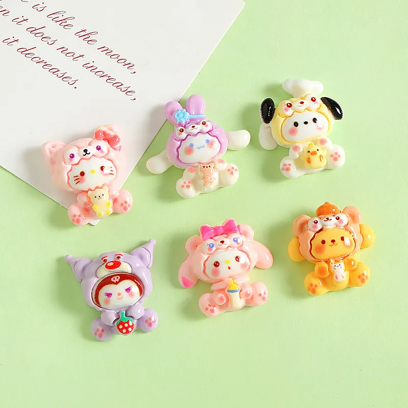 18/20PCS Cute Cartoon Animals Cream Gel DIY Handmade Phone Case Hair Clip Hole Shoes Key Chain Resin Small Accessories view 4