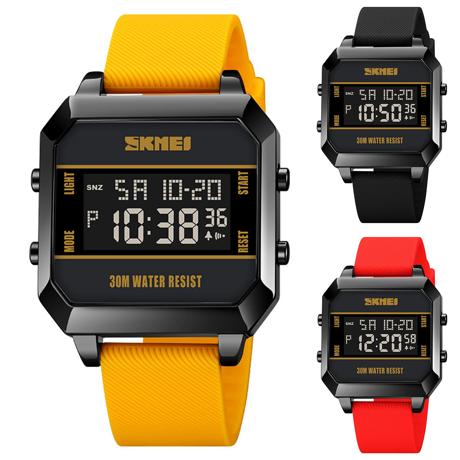 Electronic Watch Cool Wrist Watch Timing Function Digital Watch 12/24 Hours System 30m Waterproof Sports Watch for Men