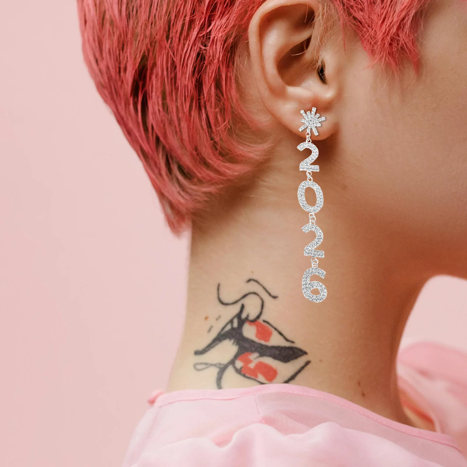 

Earrings Snowflake Jewelry for Women Pendant Dangle Silver Post Sparkly New Years Eve Accessories