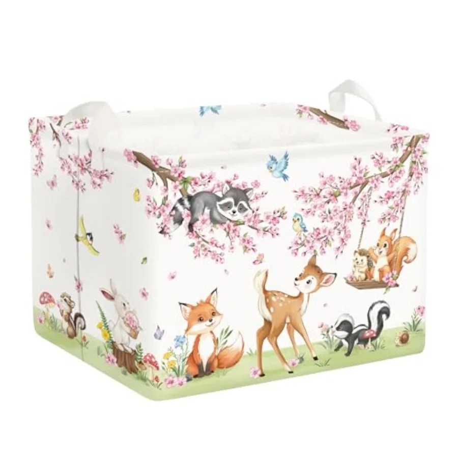 

Forest Animal Baby Storage Basket Leaf Kid Laundry Hamper Boy Girl Gift Toy Box Collapsible Clothes Organizer Nursery Bin for B