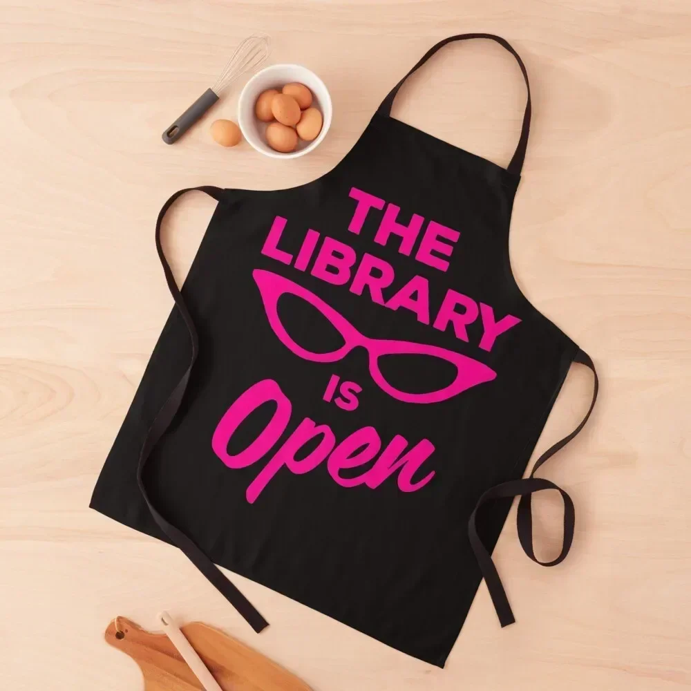 

The Library is Open Drag Queen Apron Barista Chef Accessories men Cleaning Products For Home Apron