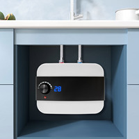 IPX4 White Black E12-8 With 220V 1500W Digital Display Upper Water And Electricity Mini-Tank Water Heater  For Bathrooms RVs