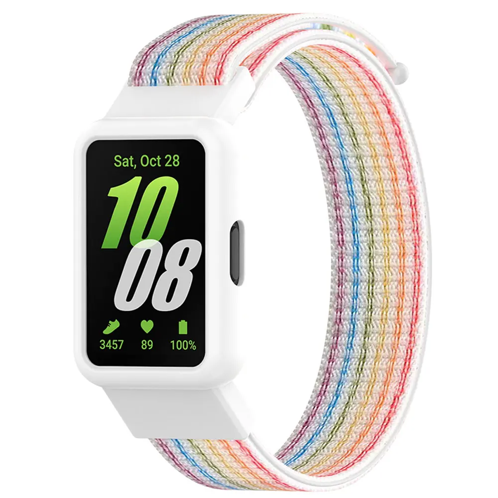 สายนาฬิกา + เคสสำหรับ Samsung Galaxy Fit 3สายรัดข้อมือไนลอนสำหรับกีฬาอะไหล่ Fit3 Galaxy