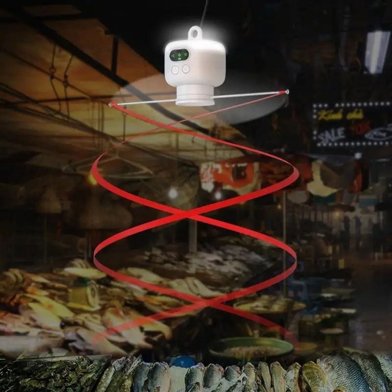 H37B Fly Bugs Repellents Hanging Fan 3 Speed ​​Remote Control Jauhkan Lalat Jauh Dari Makanan Daging USB Hanging Fan