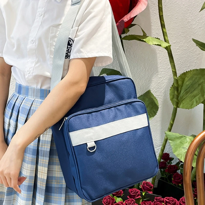 

Women Harajuku JK Uniform Shoulder Bag Japanese Student Girls School Nylon Handbag Lady Casual Large Capacity Crossbody Bookbag