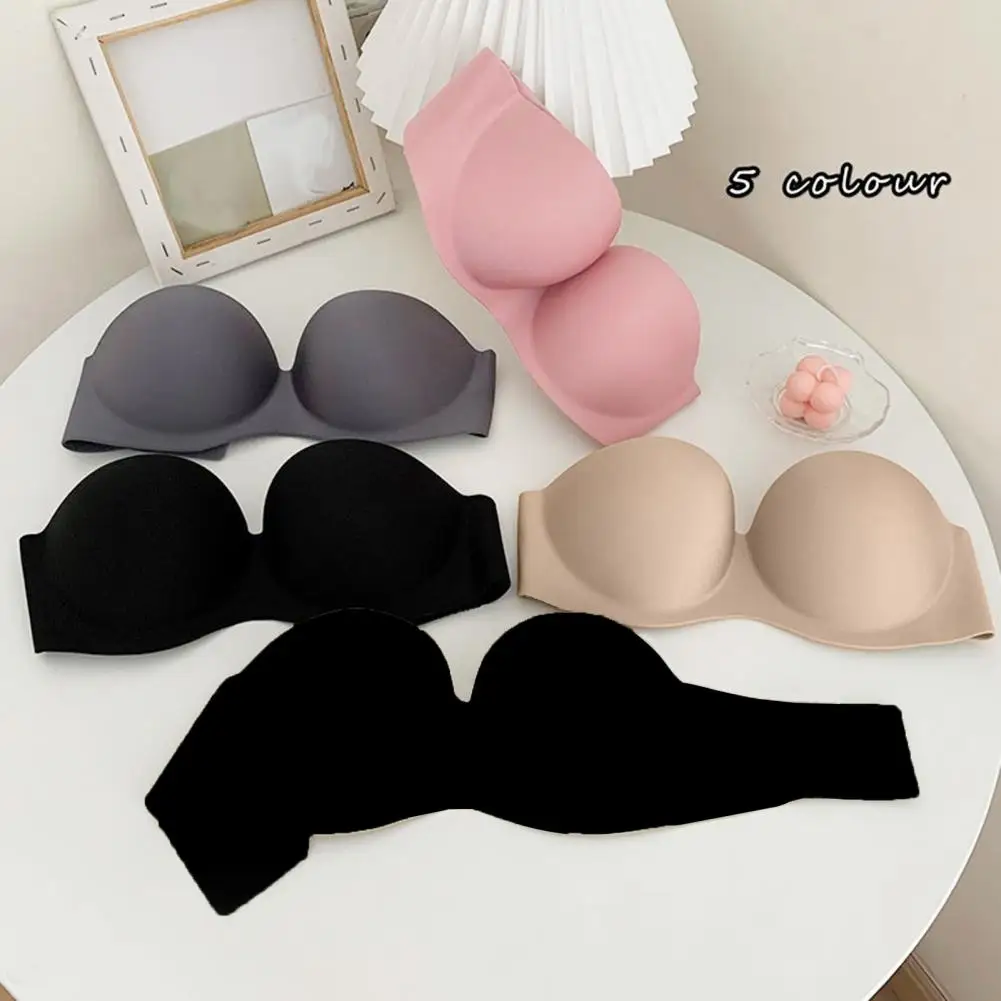 Women Sexy Strapless Bra Solid Invisible Push Up Bras Underwear Seamless Without Straps Bralette Lingerie Underwear Intimates